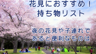花見の持ち物リストをチェック!夜の花見や子連れであると便利なものは