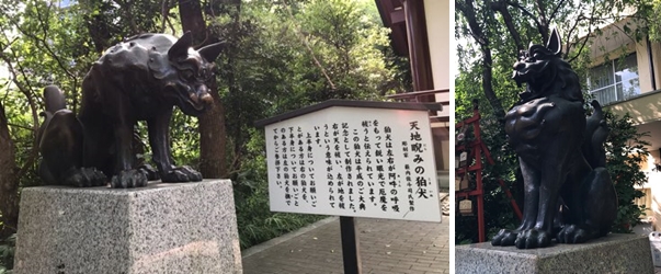 稲毛神社の病気治癒の狛犬