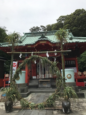 海南神社の茅の輪くぐり